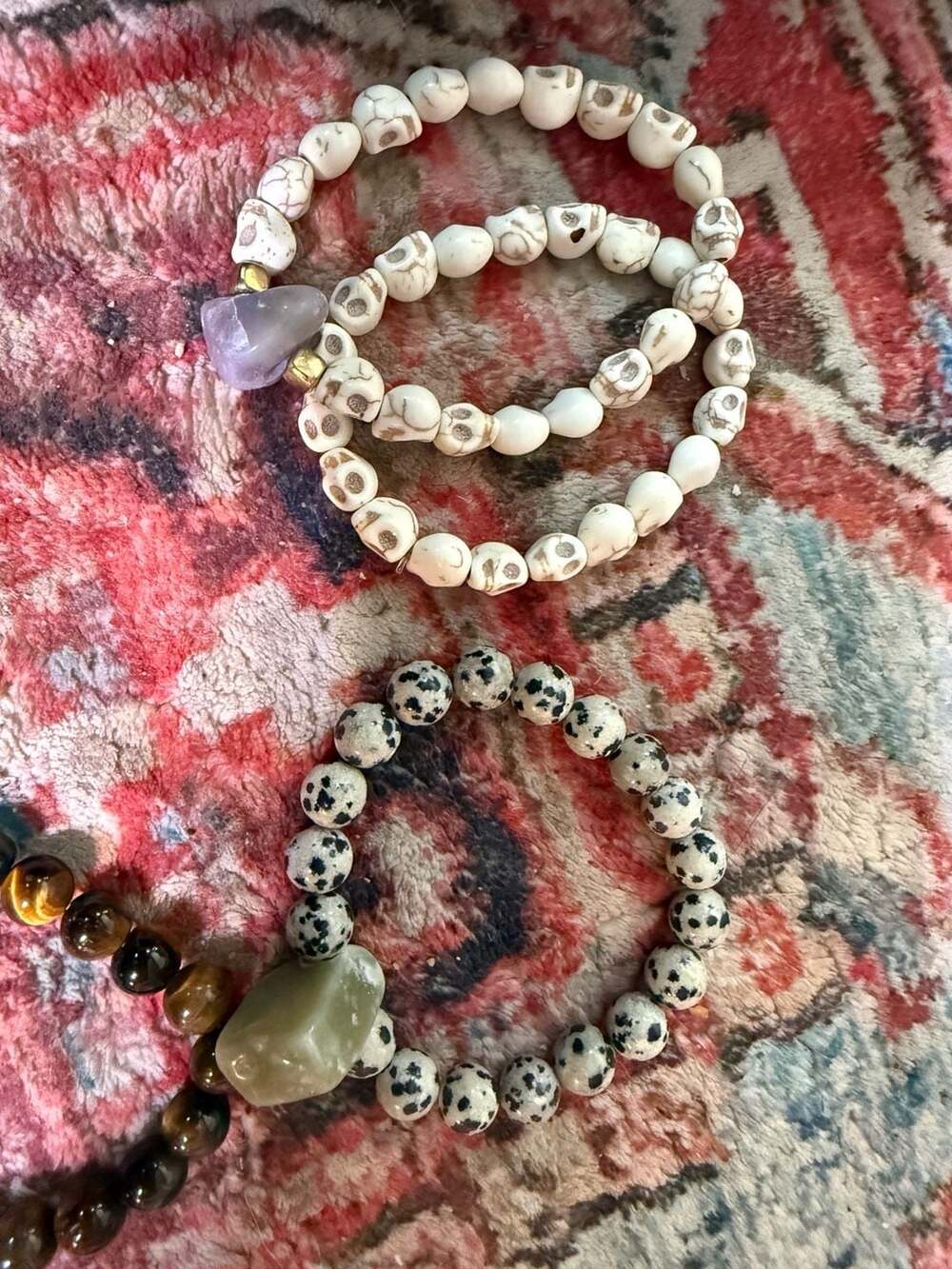 Crystal and Beaded Stretch Bracelet Set